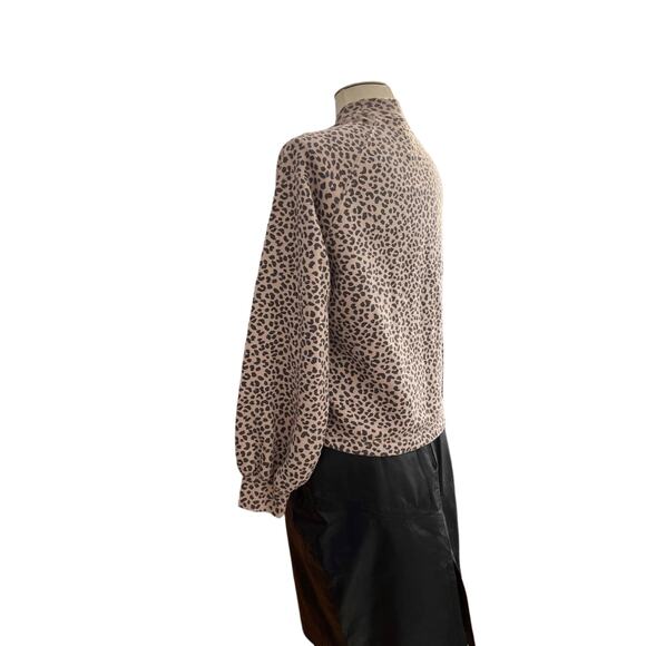 A&F Brown Tan Leopard Soft Collection Athleisure Mockneck Cozy Sweatshirt S - Picture 5 of 6
